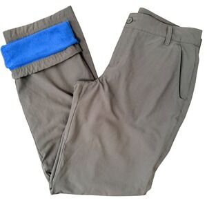 Eddie Bauer Fleece Lined Gray Performance Soft Shell Hiking Pants (4) Winter